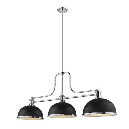 Melange 3 Light Chandelier, Chrome & Matte Black